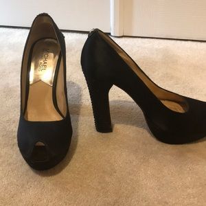 Michael Kors black satin And Rhinestone